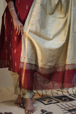 Raw Silk Party Wear Kurti Set with Dupatta