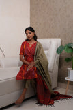 Pochampally Ruby Bloom 3-Piece Kurta Set with Dupatta