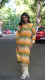 Yellow Ikat Wrap Kurti