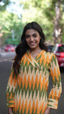 Yellow Ikat Wrap Kurti