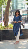 Butter Silk Ayesha Navy Set