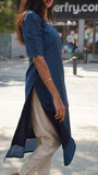 Butter Silk Ayesha Navy Set