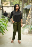Emerald Grace Forest Green Straight Pant