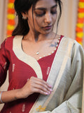 Raw Silk Party Wear Kurti Set with Dupatta