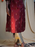 Raw Silk Party Wear Kurti Set with Dupatta