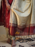 Raw Silk Party Wear Kurti Set with Dupatta