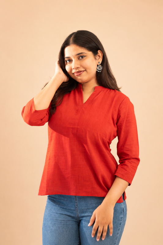 Aarohi Scarlet  Short Top