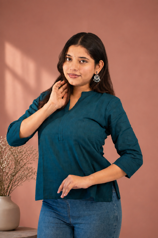 Aarna Teal Short Top