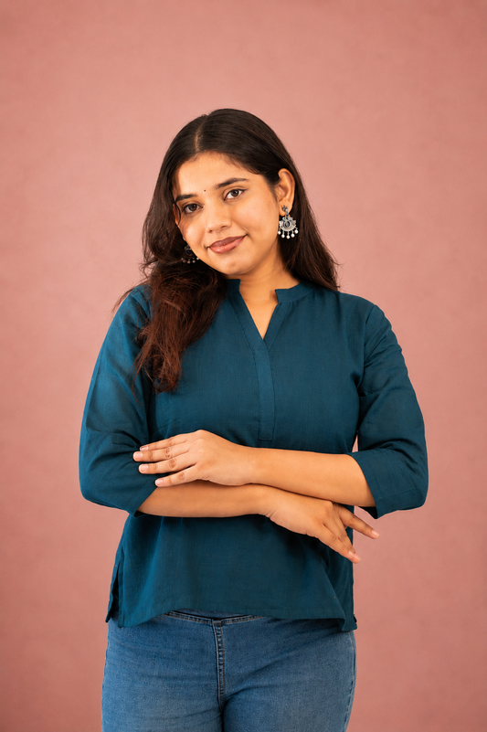 Aarna Teal Short Top