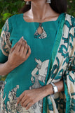 Ajrakh Kalamkari Pure Kota Cotton Kurta Set with Dupatta