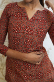 Ziva Rose Ajrakh Hand Block Short Top