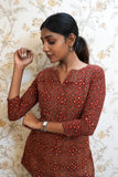 Ziva Rose Ajrakh Hand Block Short Top