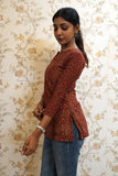 Ziva Rose Ajrakh Hand Block Short Top