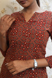 Ziva Rose Ajrakh Hand Block Short Top
