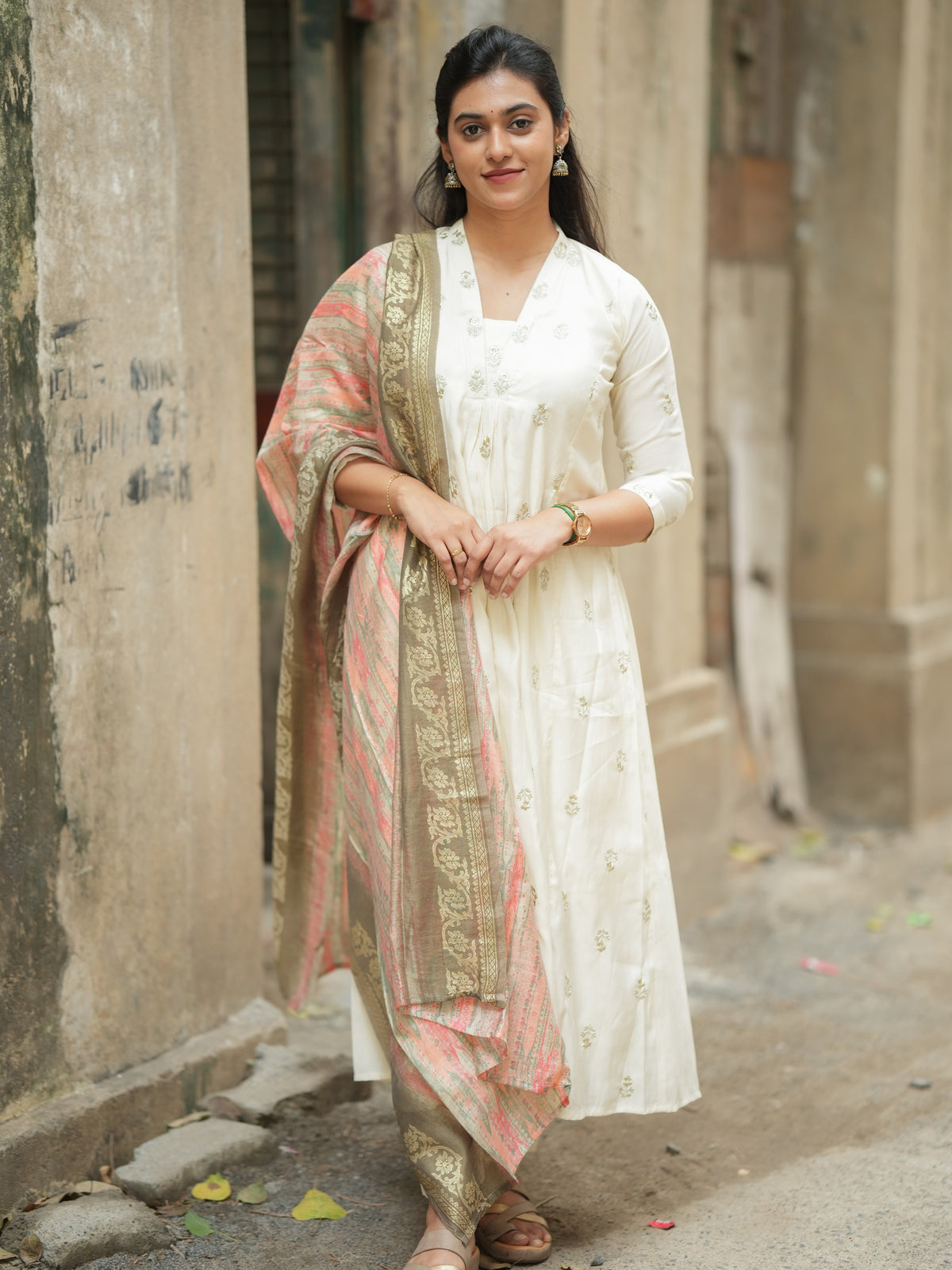 Ivory Aura Silk Umbrella Salwar Set