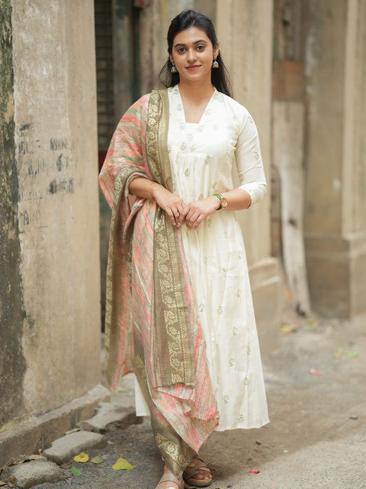 Ivory Aura Silk Umbrella Salwar Set