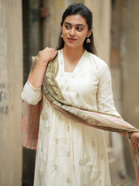 Ivory Aura Silk Umbrella Salwar Set