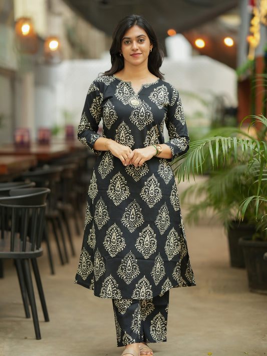 Noir Bloom Premium Cotton Co-Ord Set