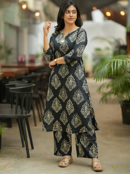 Noir Bloom Premium Cotton Co-Ord Set