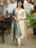 Ivory Neelam Banarasi Silk Salwar