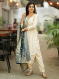 Ivory Neelam Banarasi Silk Salwar
