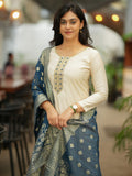 Ivory Neelam Banarasi Silk Salwar
