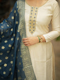 Ivory Neelam Banarasi Silk Salwar