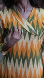 Yellow Ikat Wrap Kurti
