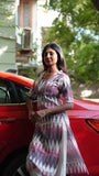 Pink Ikat Collar Kurti