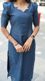 Butter Silk Ayesha Navy Set