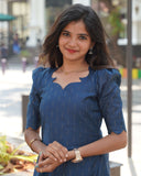 Butter Silk Ayesha Navy Set
