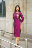 Nitara Double Embroidery kurti Marron