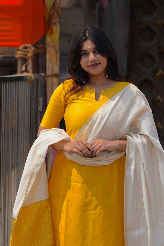 🌼 Sunshine Yellow Kurti Set