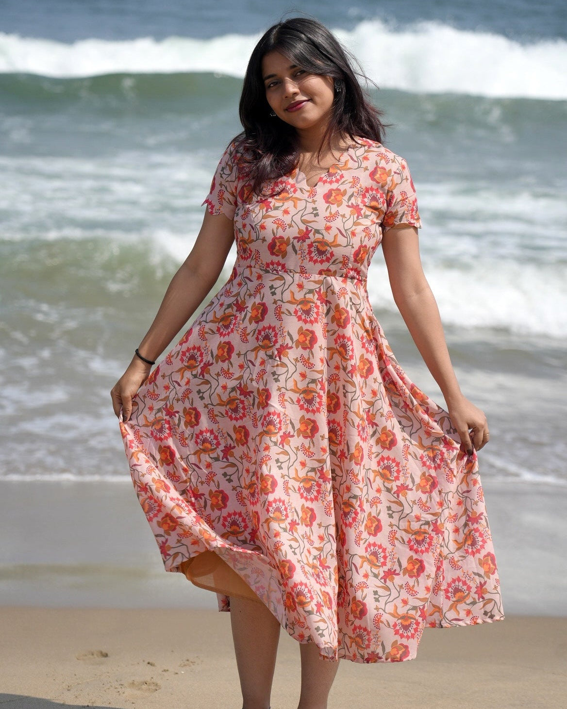 Floral Slub Cotton Maxi Dress 🌸