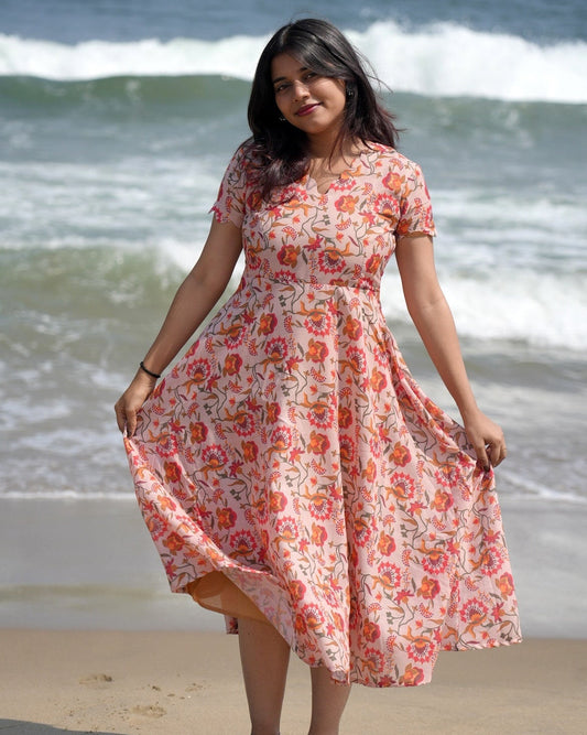 Floral Slub Cotton Maxi Dress 🌸