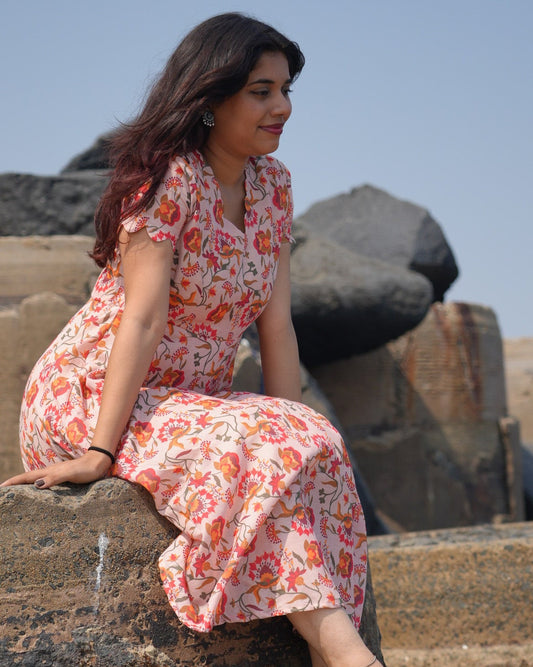 Floral Slub Cotton Maxi Dress 🌸