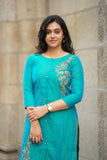 Nitara Double Embroidery kurti Sky Blue