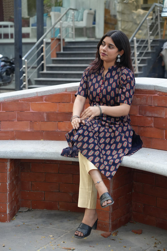 Ajrakh Cotton Kurti – Classic
