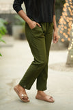 Emerald Grace Forest Green Straight Pant