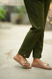 Emerald Grace Forest Green Straight Pant