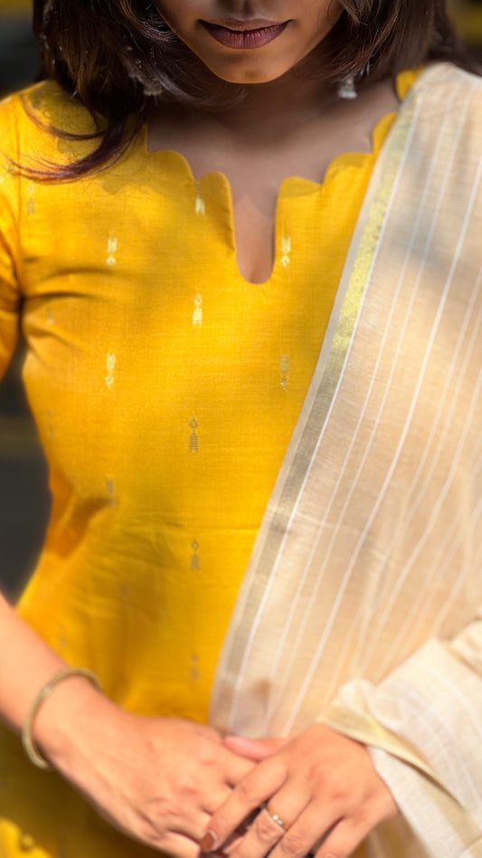 🌼 Sunshine Yellow Kurti Set