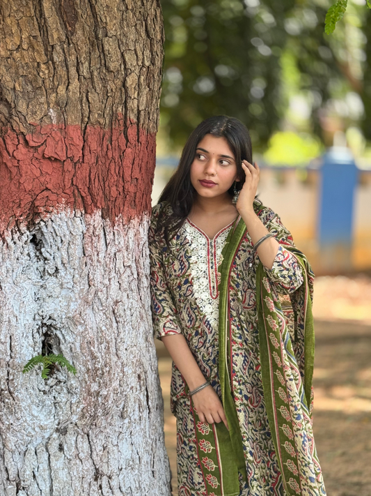 Nirubha Kalamkari green