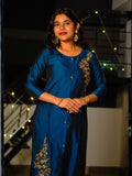 Nitara Double Embroidery kurtid Dark blue